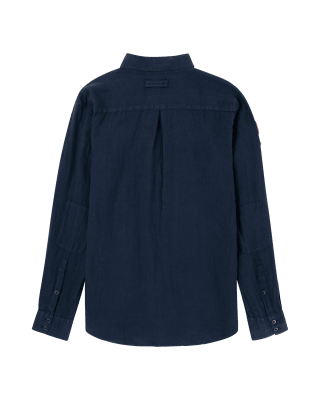 Safari Linen Shirt Mens Faded Navy