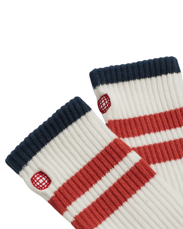 Oslo Crew Socks White/Red