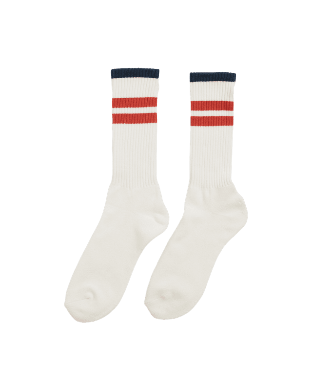 Oslo Crew Socks White/Red