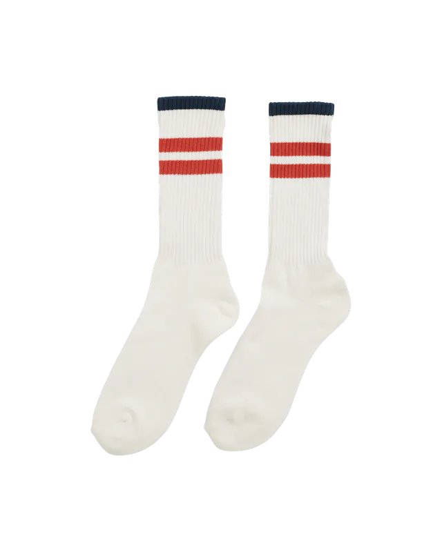 Oslo Crew Socks White/Red
