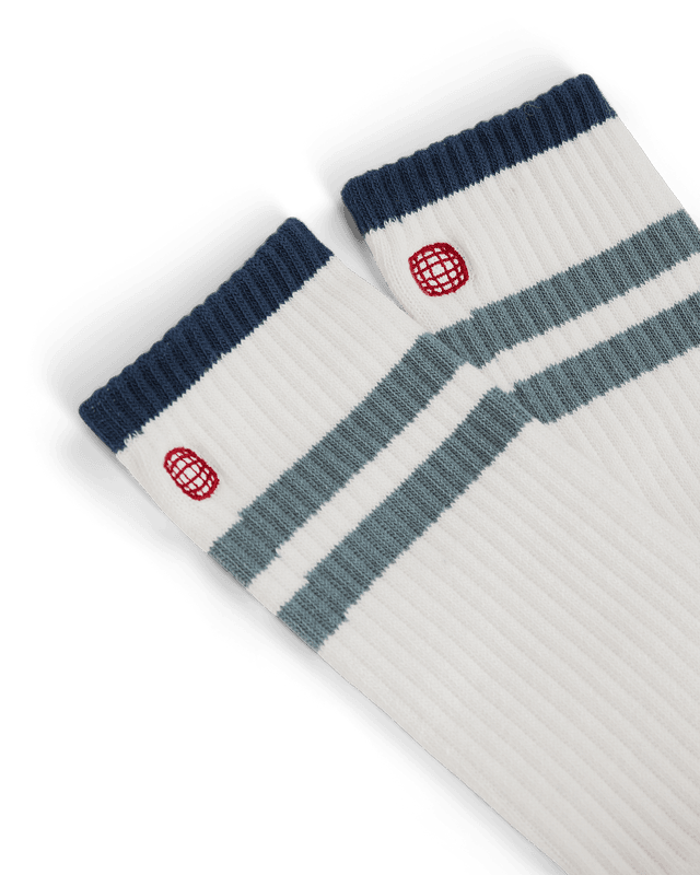 Oslo Crew Socks White/Stormy Blue