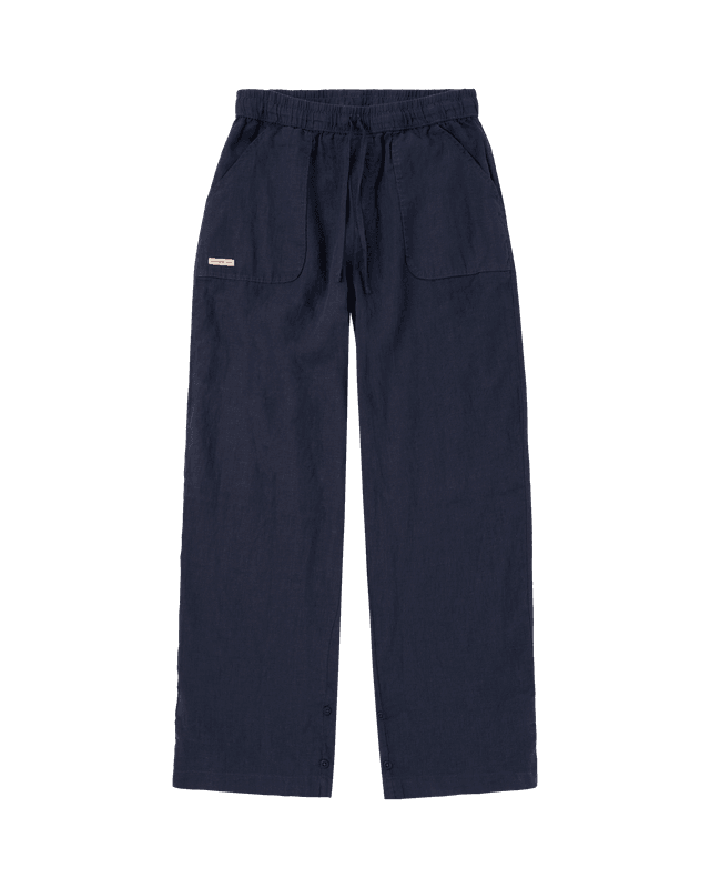 Safari Linen Pants Womens Faded Navy
