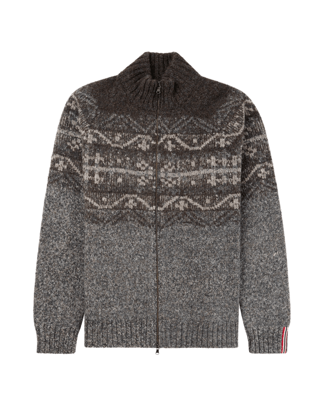 Amundsen Alpe Full-Zip Mens Light Grey/Pattern