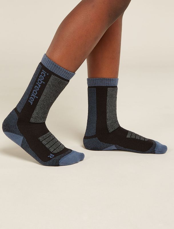 Kids' Merino Ski+ Medium OTC Black/Dawn