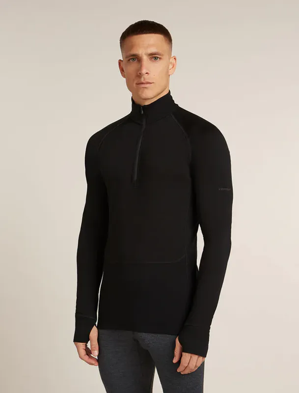 Men's Merino 200 ZoneKnit LS Half Zip Thermal Top Black