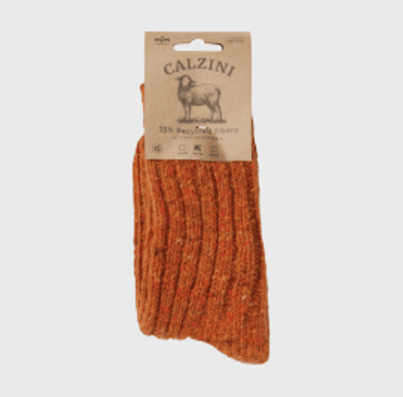 Calzini Socks Rib Soft 581 Wool Mix Orange