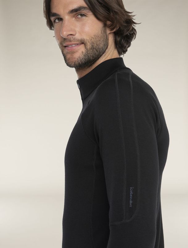 300 MerinoFine M's Polar LS Half Zip Thermal Top Black