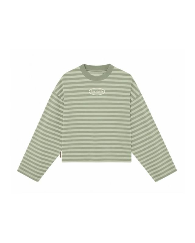 Pre Après Logo Striped Long Sleeve Unisex Green/Lime