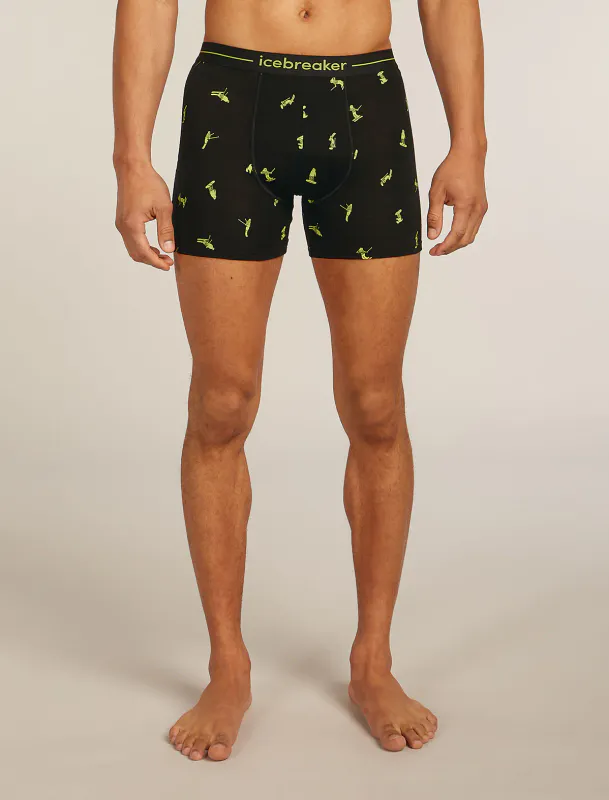 Men's Merino 150 Anatomica Boxers Ski Day Black/Peridot